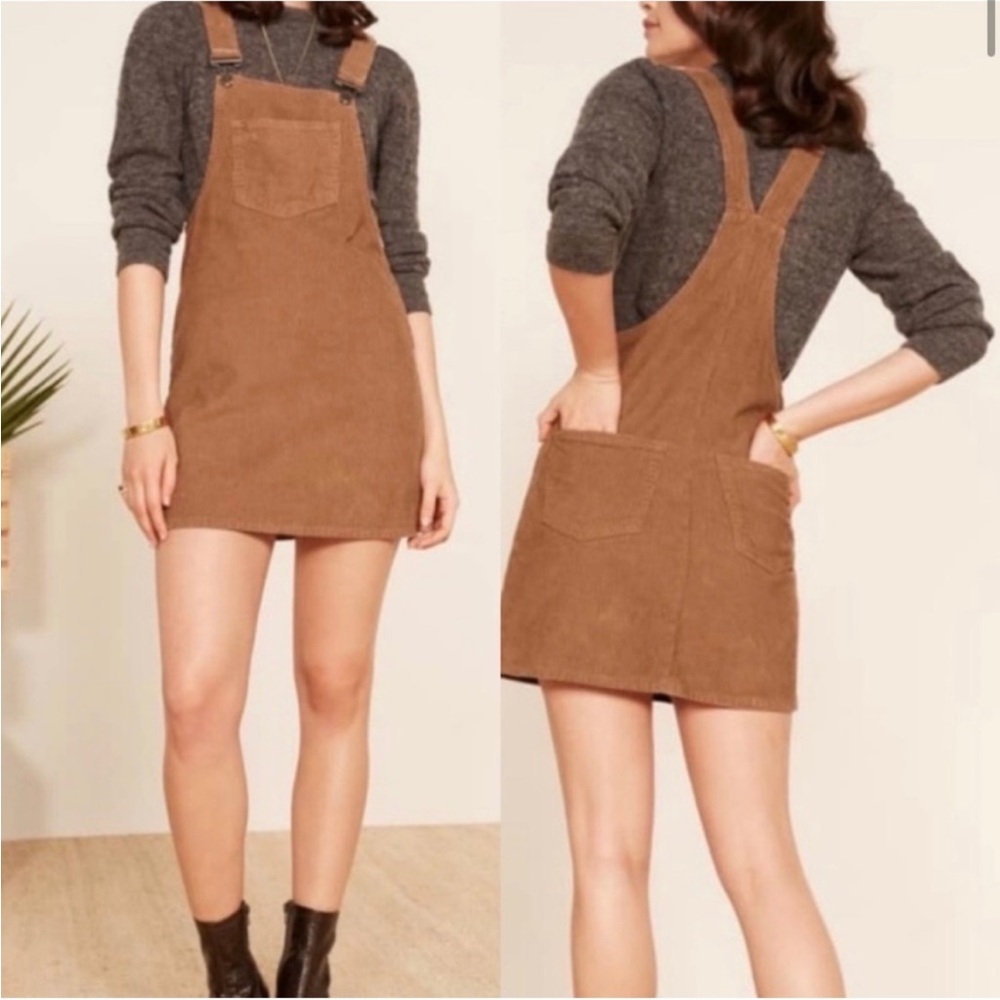 Reformation Lane Jumper corduroy mini Overall Dress size 4